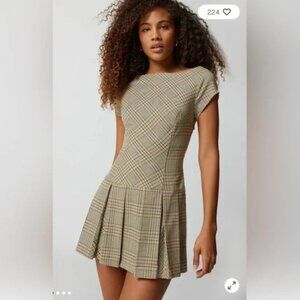 Urban Outfitters Bryan Bow-Back Pleated Mini Dress